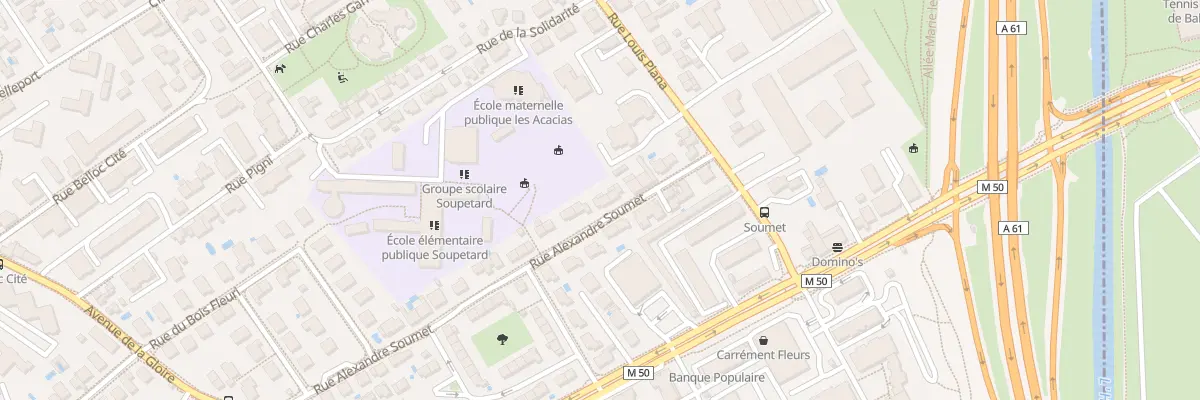 Plan du 12 Rue Alexandre Soumet à Toulouse