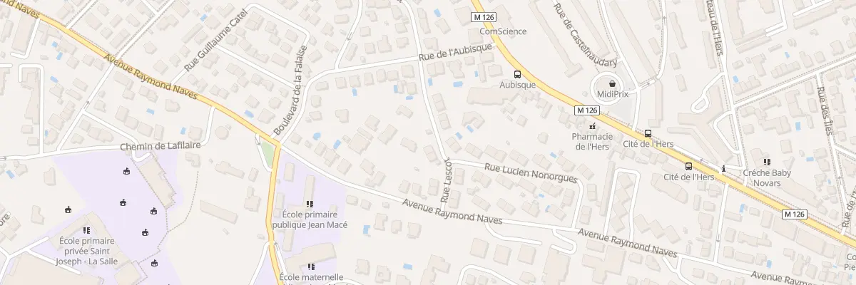 Plan du 7 Rue Lescot à Toulouse