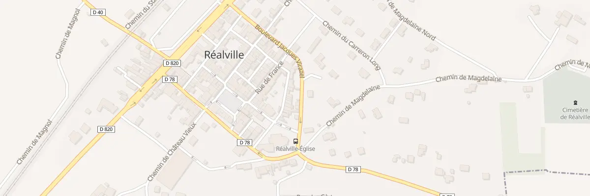 Plan de la Rue des Soubirous à Réalville