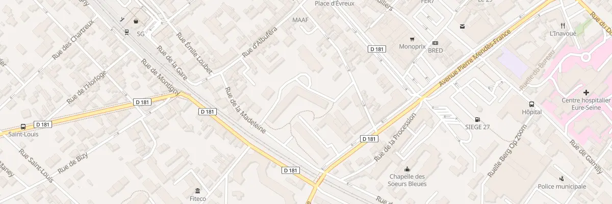 Plan du 10 Rue de la Madeleine à Vernon