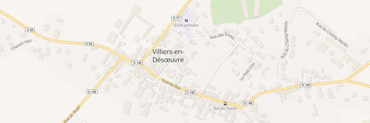 Plan du 1 Rue des Ecoles à Villiers-en-Désœuvre