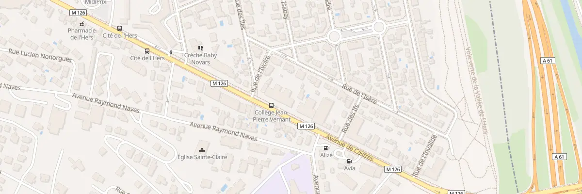 Plan du 227 Av de Castres à Toulouse