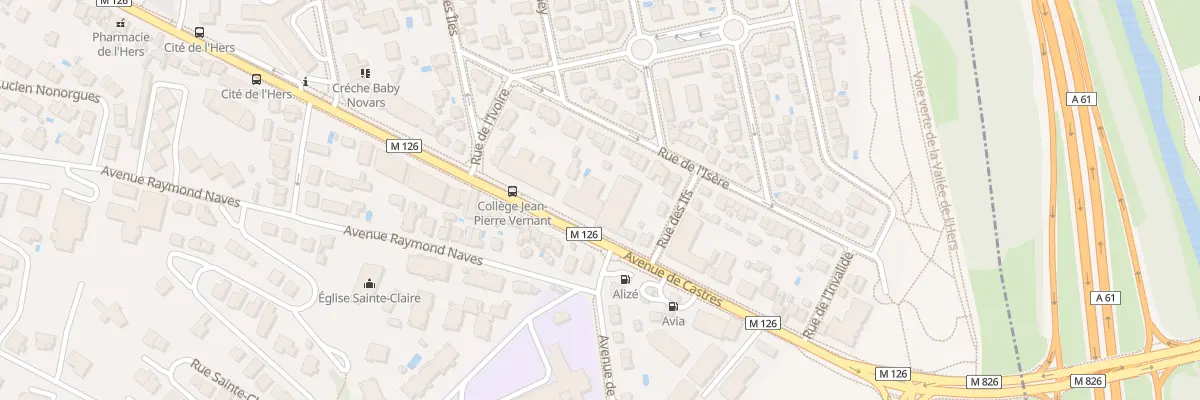 Plan du 235 Av de Castres à Toulouse