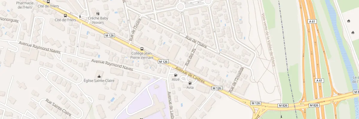 Plan du 239T Av de Castres à Toulouse
