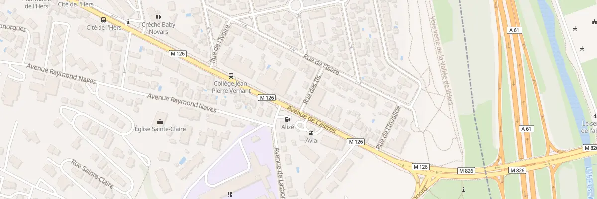 Plan du 241 Av de Castres à Toulouse