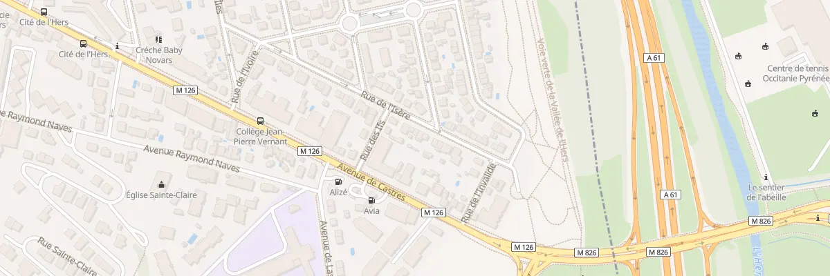 Plan du 30 Rue de l’Isère à Toulouse