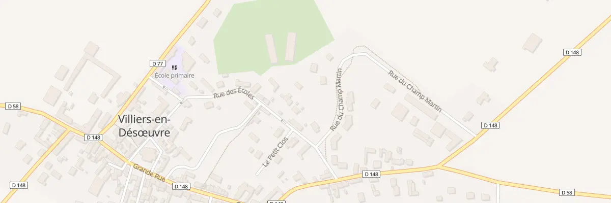 Plan du 30 Rue des Ecoles à Villiers-en-Désœuvre