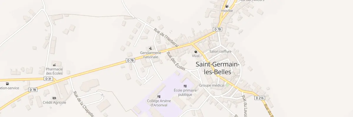 Plan du 1 Rue des Écoles à Saint-Germain-les-Belles