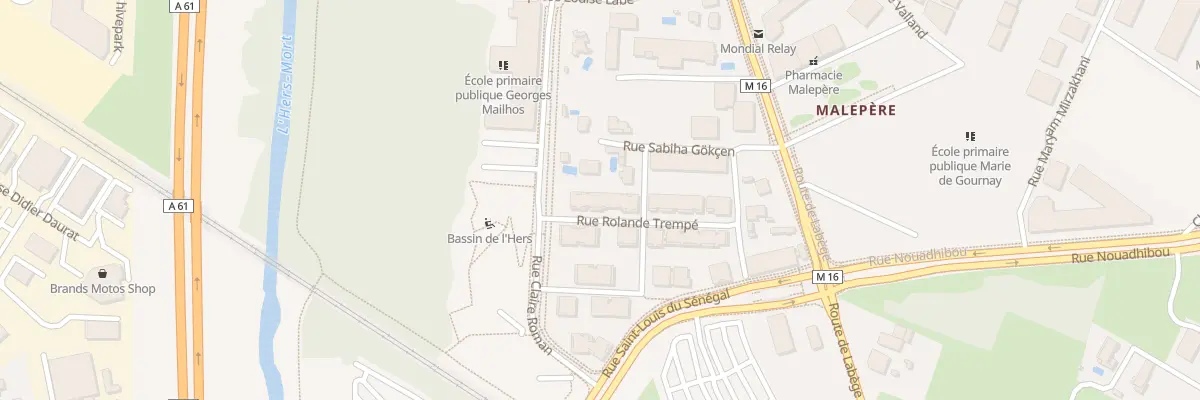 Plan du 3 Rue Rolande Trempé à Toulouse