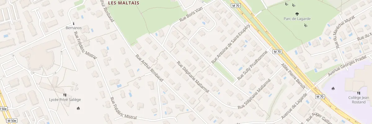 Plan du 16 Rue Stéphane Mallarmé à Balma