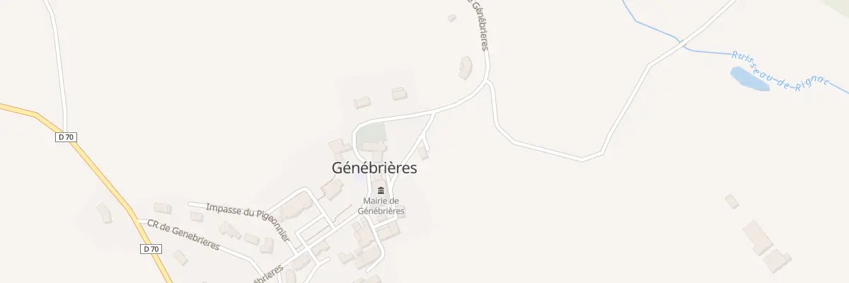 Plan du 250 Genebrieres et Solbiel à Génébrières