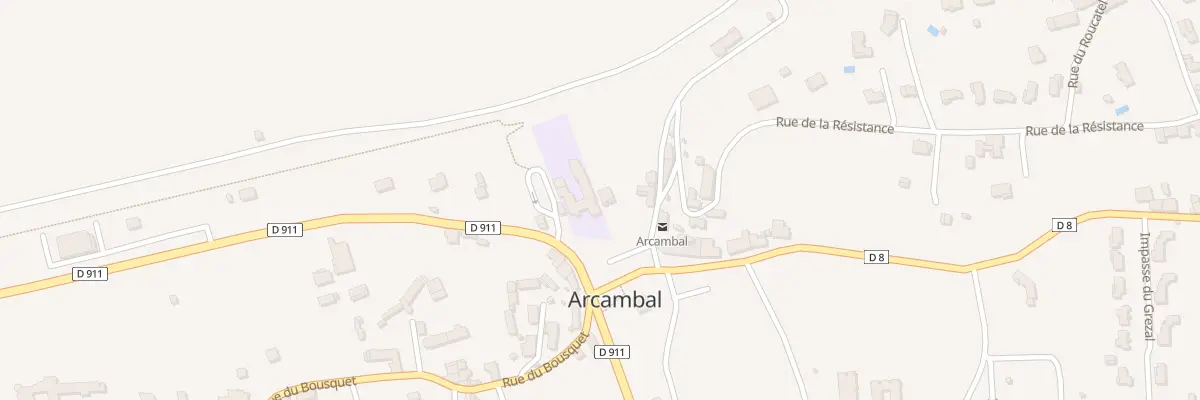 Plan du 5250F Pl Poste à Arcambal