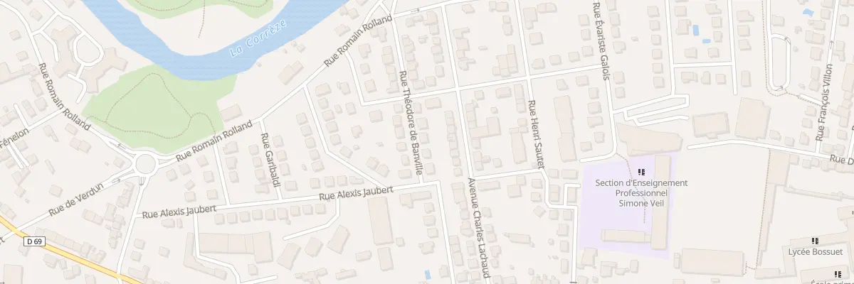 Plan du 21 Rue Theodore De Banville à Brive-la-Gaillarde