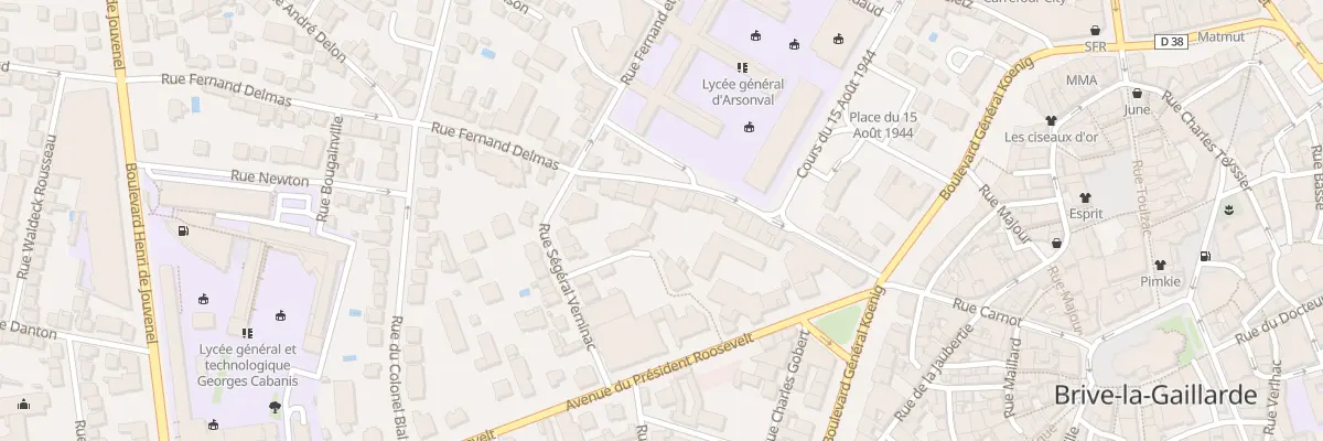 Plan du 15 Rue Fernand Delmas à Brive-la-Gaillarde