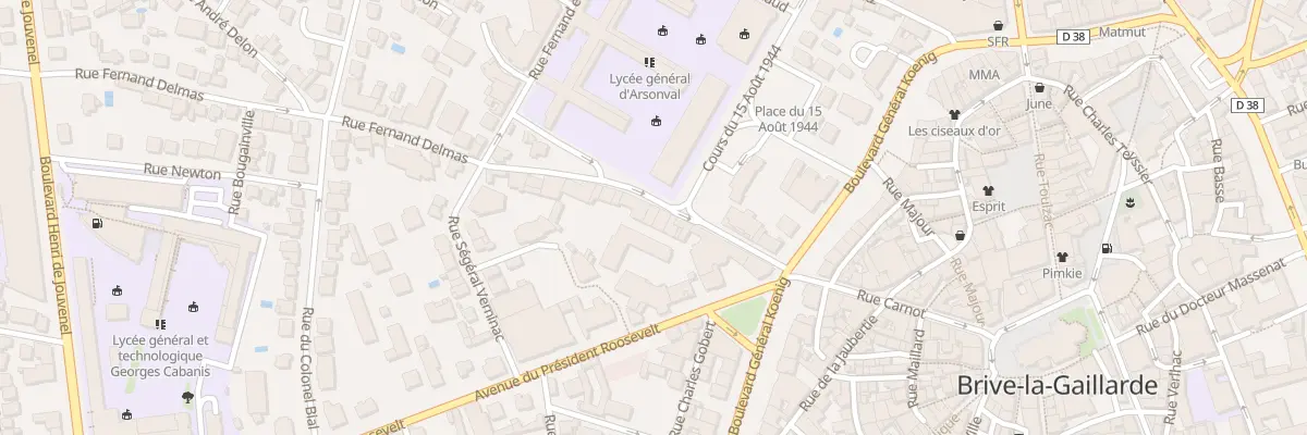Plan du 7 Rue Fernand Delmas à Brive-la-Gaillarde
