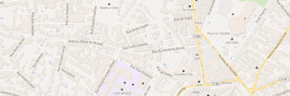 Plan du 22 Rue Mal Brune à Brive-la-Gaillarde
