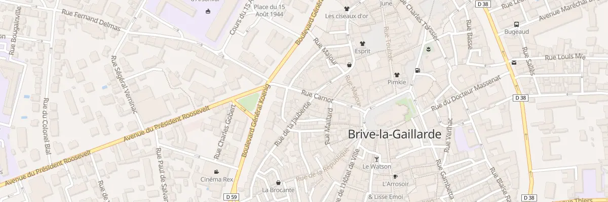 Plan du 8 Rue Carnot à Brive-la-Gaillarde