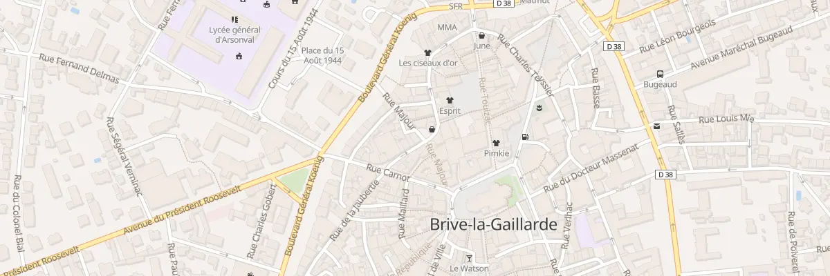 Plan du 16 Rue Majour à Brive-la-Gaillarde