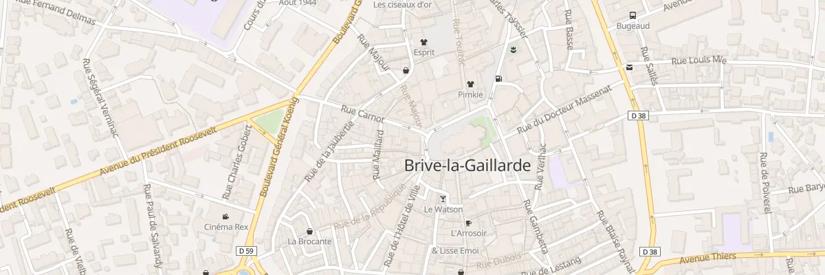 Plan du 20 Rue Carnot à Brive-la-Gaillarde