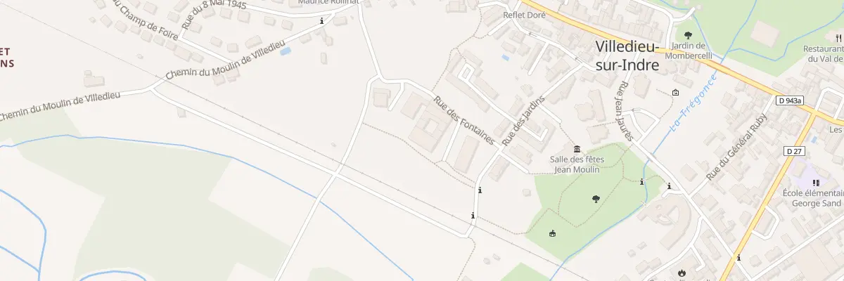 Plan de la Rue des Fontaines à Villedieu-sur-Indre