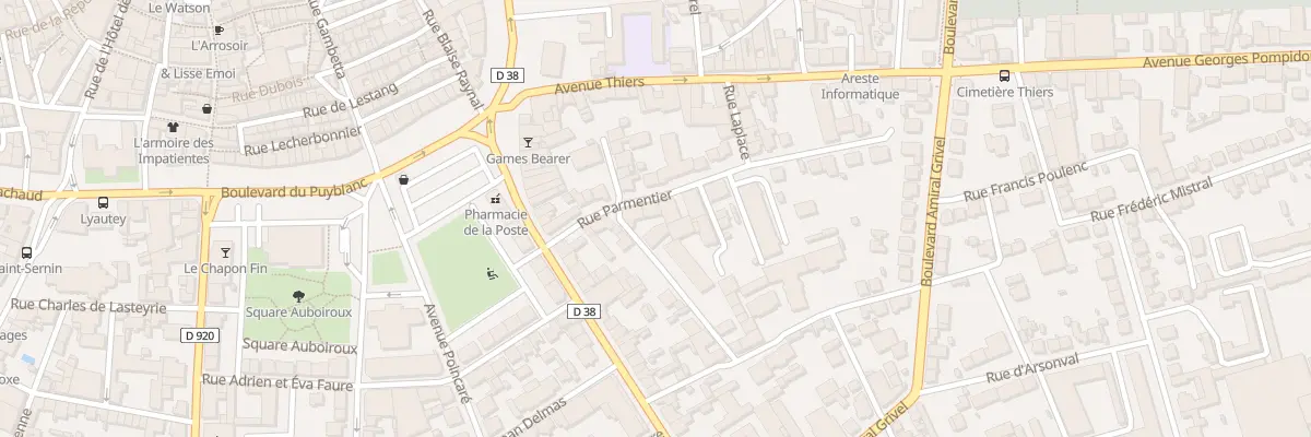 Plan du 14 Rue Parmentier à Brive-la-Gaillarde