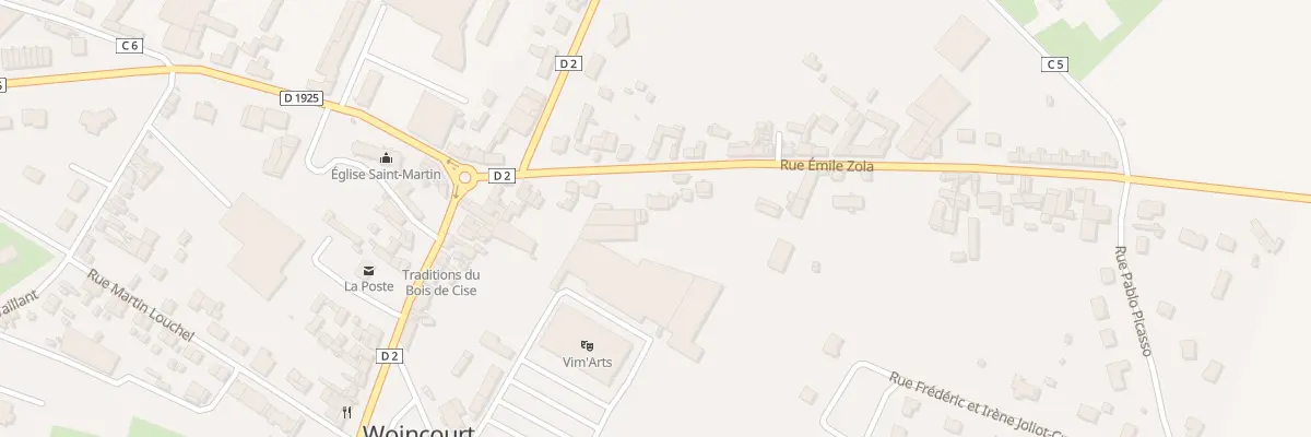 Plan du 12 Rue Emile Zola à Woincourt