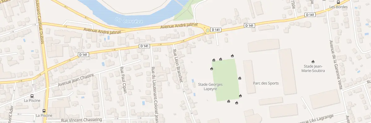 Plan du 9 Rue Leon Branchet à Brive-la-Gaillarde