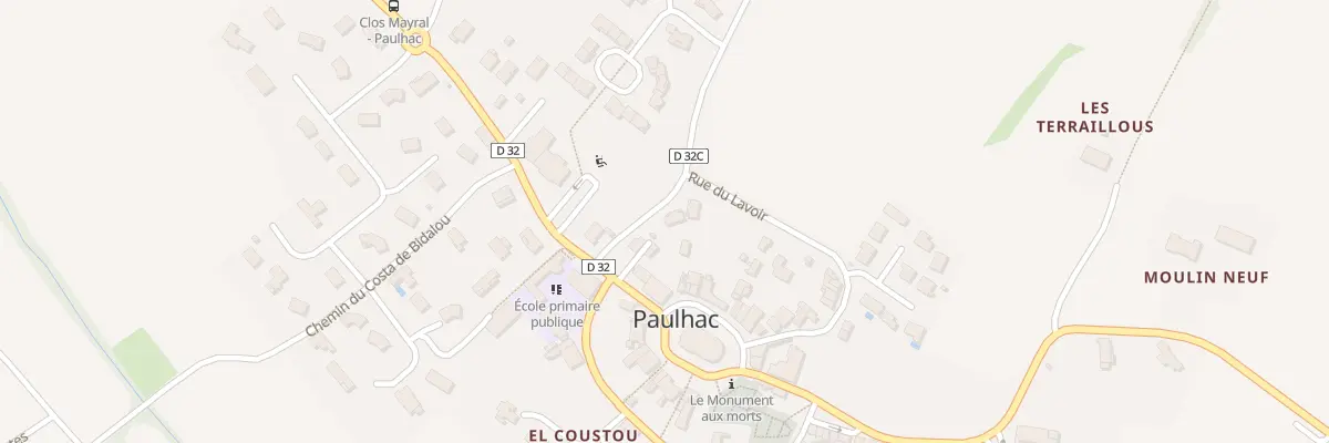 Plan du Village à Paulhac