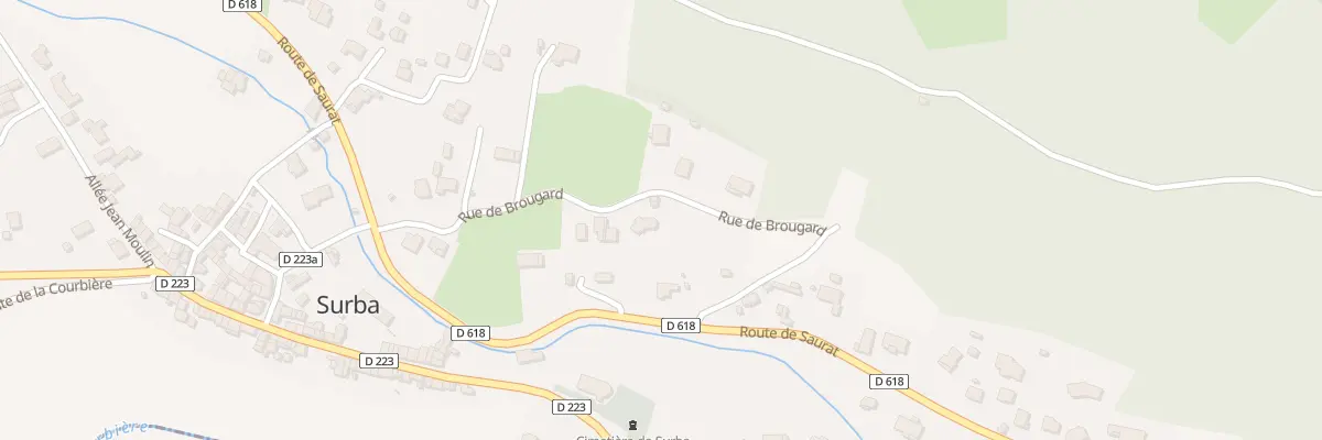 Plan du 202 Brougard à Surba