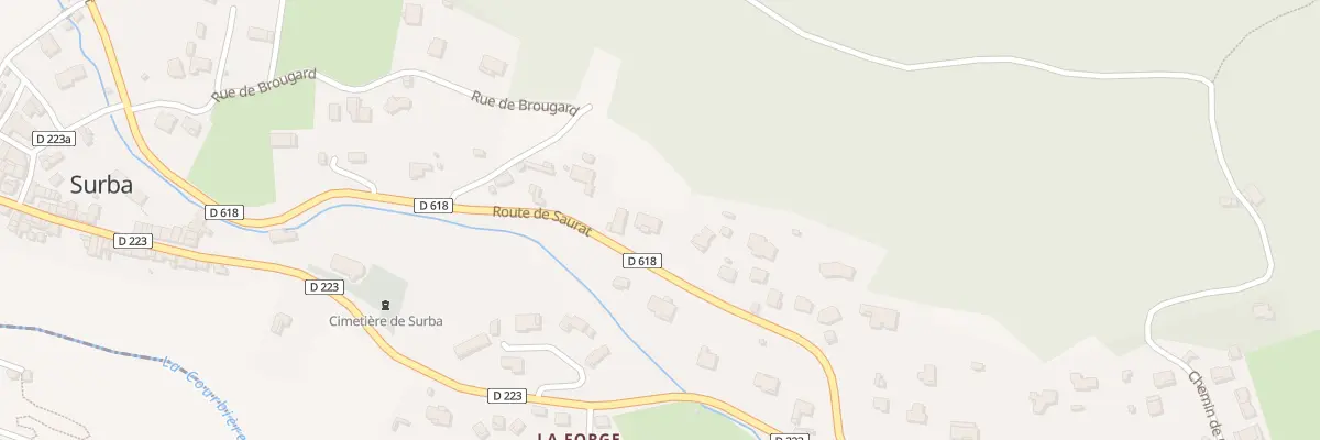 Plan du 95B Bergasses à Surba