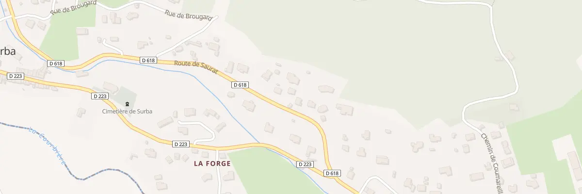 Plan du 95A Bergasses à Surba