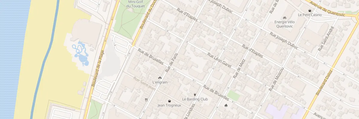 Plan de la Rue de Paris au Touquet-Paris-Plage