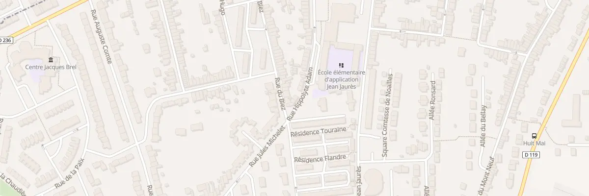 Plan du 3 Rue Hippolyte Adam à Outreau