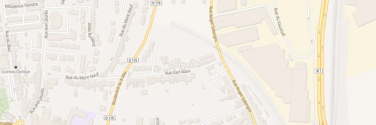 Plan du 10 Rue Karl Marx à Outreau