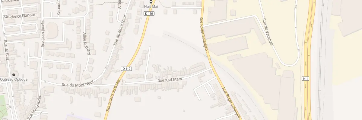 Plan du 8 Rue Karl Marx à Outreau