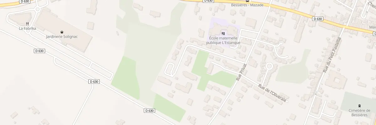 Plan de la Rue Privat à Bessières