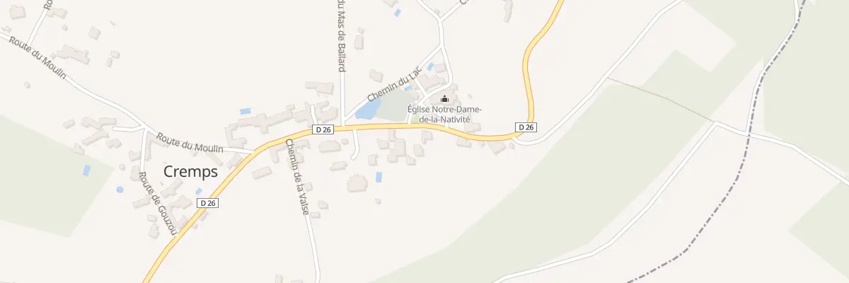 Plan du 940 Rte du Centre Bourg à Cremps