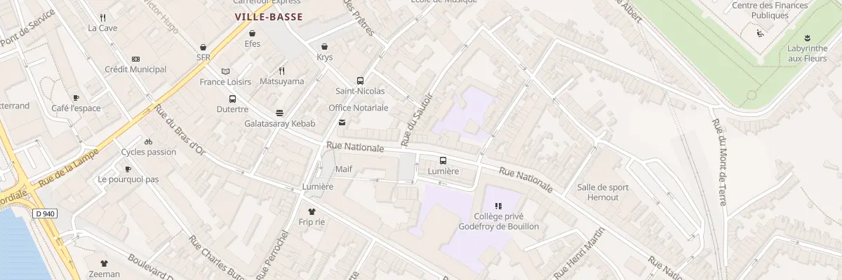 Plan du 91 Rue Nationale à Boulogne-sur-Mer