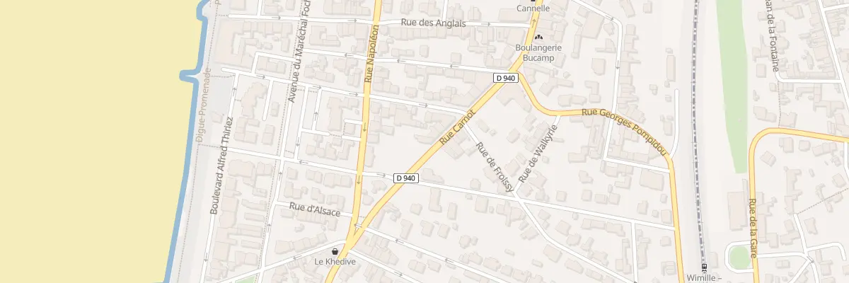 Plan de la Rue Carnot à Wimereux