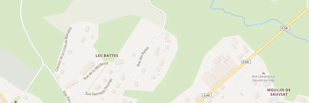 Plan du 16 Rue des Battes à Sauviat-sur-Vige