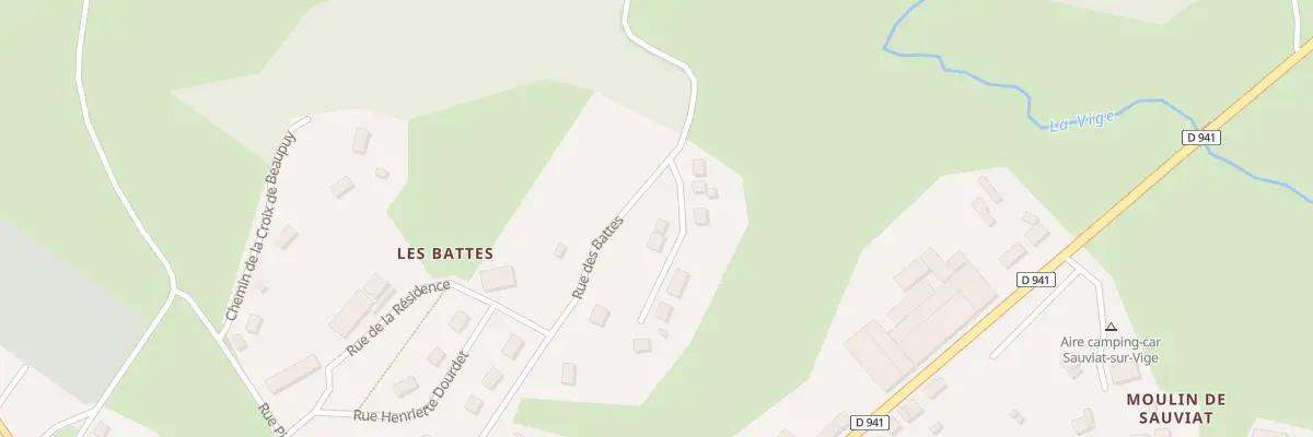 Plan du 14 Rue des Battes à Sauviat-sur-Vige