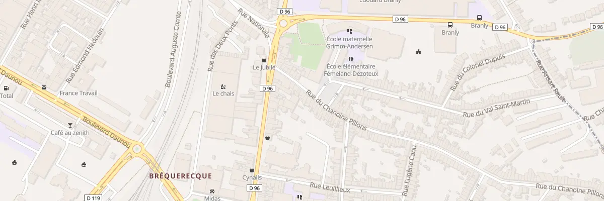 Plan du 16 Rue du Chanoine Pillons à Boulogne-sur-Mer