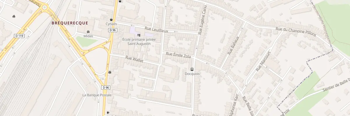 Plan du 8 Rue Emile Zola à Boulogne-sur-Mer