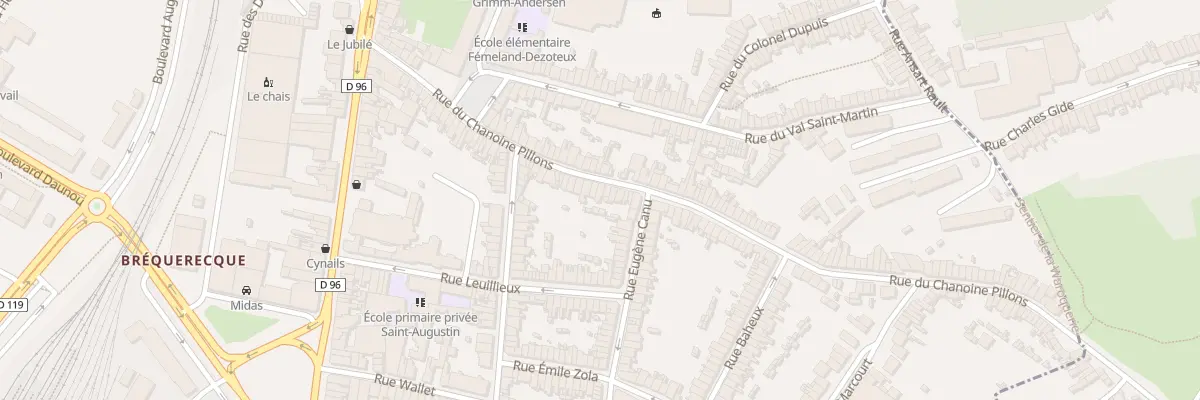 Plan du 74 Rue du Chanoine Pillons à Boulogne-sur-Mer