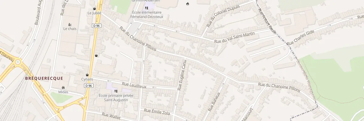 Plan du 2 Rue Eugene Canu à Boulogne-sur-Mer