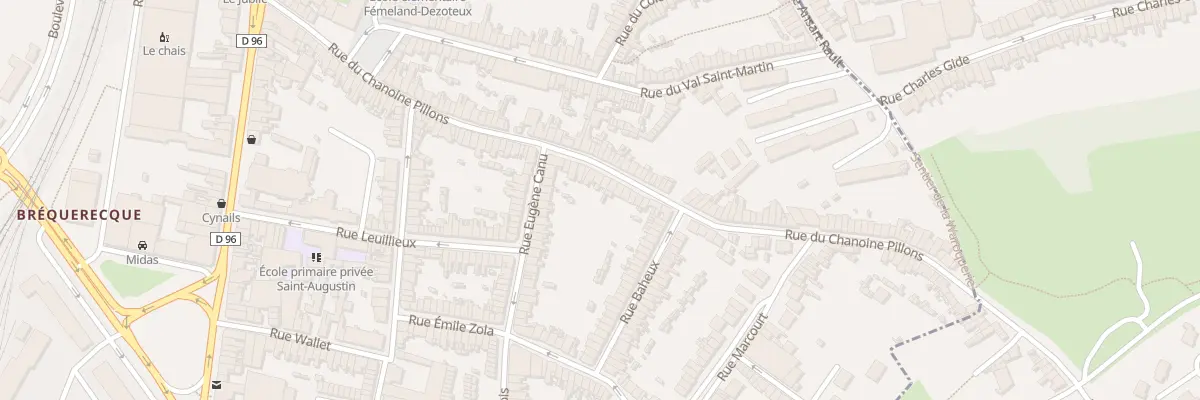 Plan du 100 Rue du Chanoine Pillons à Boulogne-sur-Mer