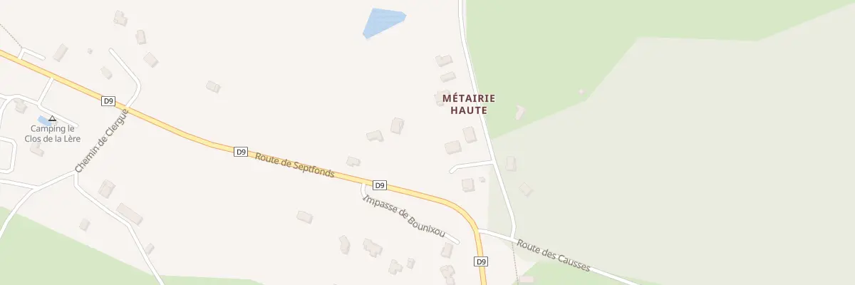 Plan du 296 Rte de la Metairie Haute à Cayriech