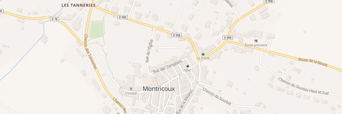 Plan du 20 Rue des Templiers à Montricoux
