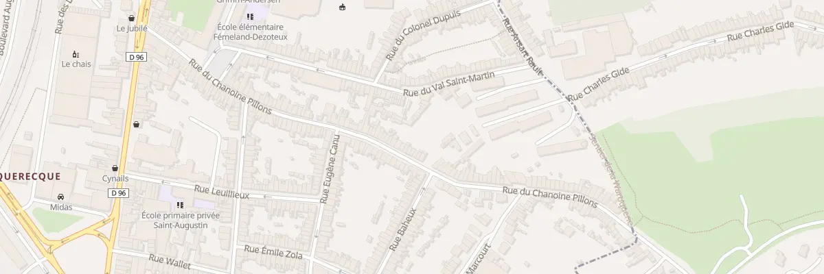 Plan du 95 Rue du Chanoine Pillons à Boulogne-sur-Mer