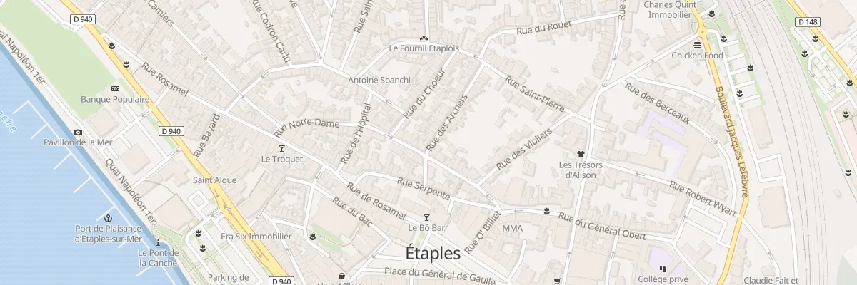 Plan du 1 Rue des Archers à Étaples